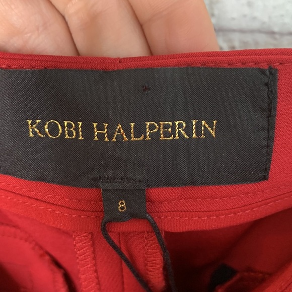 Kobi Halperin Alessandra Cigarette Trouser High Rise Pants Burnt Red size 8 - Picture 7 of 9